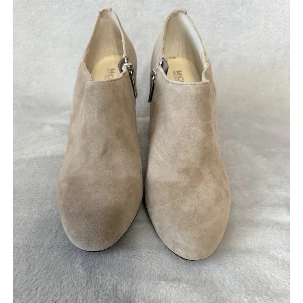 Michael Kors Gray Suede Booties‎ Sammy SZ 9 Boots Heel Leather